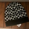 Coach Accessories | New! Coach Knit Logo Hat Black And White ( Light Beige) | Color: Black/White | Size: Os