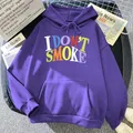 I mat't Smoke Street Printing Hoodie for Men Crewneck Smile Pullovers Sports Warm Casual Hip