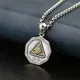 Collier Pendentif Œil d'Horus Magnifiquement Gravé Acier Inoxydable Bijoux Fantaisie JOVintage