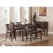 Contemporary 6-piece high counter dining table with 4 butterfly leaf chairs and a brown veneer rubberwood bench