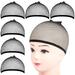 6Pcs Black Mesh Wig Cap Net Closed End Hair Mesh Net Liner Weaving Caps for Women Men Kids Wig Caps