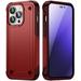 ELEHOLD Hybrid Slim Case for iPhone 14 Pro 6.1 inch Dual-Layer Soft Shockproof Case Hard PC Back Anti-Fingerprint Anti-Scratch Full Body Rugged Case Red