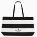 Kate Spade Bags | Kate Spade New York Extra Large Striped Canvas Tote Bag / Black & White New | Color: Black/White | Size: 25” W X 15” H X 5 “D