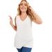 Plus Size Women's V-Neck One + Only Tank Top by June+Vie in White (Size 18/20)