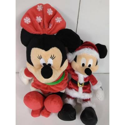 Disney Toys | Disney Christmas Mickey Minnie Mouse Mr/Mrs Santa Claus Stuffed Plushie Toy Set | Color: Black/Red | Size: 14" + 10"