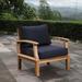 Marina Outdoor Patio Teak Armchair by Modway Wood in Gray/Black | 31.5 H x 32.5 W x 31.5 D in | Wayfair EEI-1143-NAT-NAV-SET