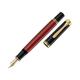 Pelikan Füllhalter Souverän 400, Schwarz-Rot, Feder B (breit), hochwertiger Kolbenfüller im Geschenk-Etui, 904938