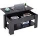 Red Barrel Studio® Lift Top 4 Legs Coffee Table w/ Storage Wood in Black | 24 H x 39 W x 19.7 D in | Wayfair 718074DCF405463EB79C62DCC2BF2312