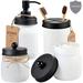 Gracie Oaks Reece-John 4 Piece Bathroom Accessory Set Glass in Black | 7.5 H x 3 W x 3 D in | Wayfair F3EAC07B0E9B4109A77845E6369D2930