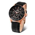 Vostok Europe Men's Watch, Limousine GAZ-14, Chronograph with Leather Strap, Rose Gold PVD Plated, Date 560B689