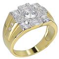 14k Gold Over Real Solid 925 Silver Ring - Men's Real CZ Baguette Ring - Square Micropave Pinky Ring Or Any Other Finger - Sizes 6-13, 12, Metal, Cubic Zirconia