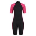 Mountain Warehouse Shorty Womens Wetsuit -2.5mm Thickness, Neoprene Ladies Swimsuit, Extended Puller, Flatlock Seams - For Spring Summer, Scuba Diving, Swimming Black 4-6