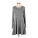 Entro Casual Dress - A-Line: Gray Marled Dresses - Women's Size Small