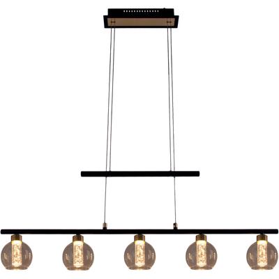 NÄVE LED Pendelleuchte "Brass", schwarz (schwarz, messingfarben), H: 150,00cm, Lampen, 5flammig dimmbar höhenverstellbar