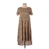 Lularoe Casual Dress - High/Low: Tan Print Dresses - Women's Size 2X-Small