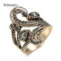 Wbmqda – bague Vintage pour femmes anneau en or gris cristal style Boho bijoux de mariage