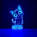 Veilleuse LED chat 3D pour enfants jolie lampe USB lunettes en acrylique veilleuse de table