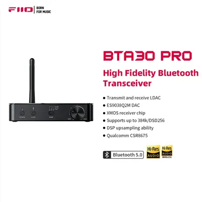 FiiO-Émetteur-récepteur sans fil Bluetooth 5.0 HiFi Sat AC 32 bits 384kHz DSDMatte 30m PC