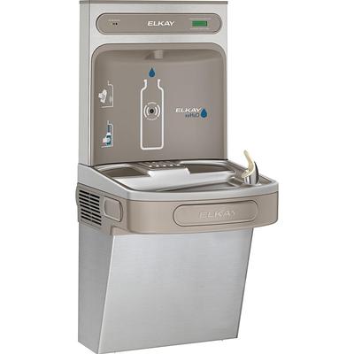 Elkay LZSDWSSK Wall Mount Drinking Fountain w/ Bottle Filler - Non Refrigerated, Filtered, Silver, 115 V