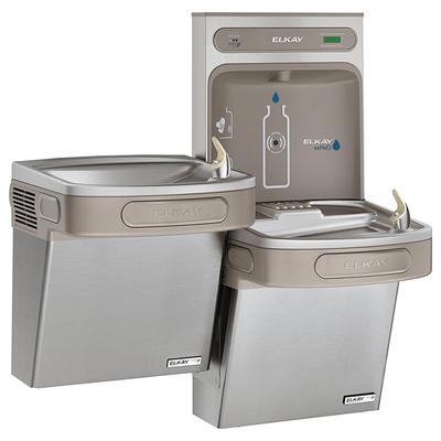 Elkay LZSTLG8WSSK Wall Mount Bi Level Drinking Fountain w/ Bottle Filler - Filtered, Refrigerated, Stainless, Silver, 115 V