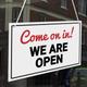 Come On In We're Open / Sorry We're Closed 3mm Rigid 140mm x 230mm Sign, Shop Window Door