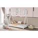 Twin Size House Platform Bed with Triangle Structure for Kids, Teens, Bedroom, Home Furniture, No Box Spring Required