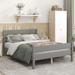 Full Size Bed Platform Bed Wood Slatted Frame Bed with Headboard and Footboard