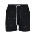 Badeshorts URBAN CLASSICS "Herren Embroidery Swim Shorts" Gr. XXL, US-Größen, schwarz (black, palmtree) Herren Badehosen Badeshorts