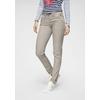 Chinohose KANGAROOS, Damen, Gr. 34, N-Gr, beige, Web, Obermaterial: 98% Baumwolle, 2% Elasthan, unifarben, casual, gerade, unten schmal lang, Hosen Chinohose Hose, in schmaler Form, mit Kordel zu binden