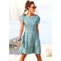 Jerseykleid VIVANCE, Damen, Gr. 40, N-Gr, grün (grün, bedruckt), Jersey, Obermaterial: 100% Viskose, geblümt, modisch, figurumspielend kniefrei, Rundhals, Kurzarm, Kleider, mit Blümchendruck, lockeres Sommerkleid, Strandkleid, Topseller