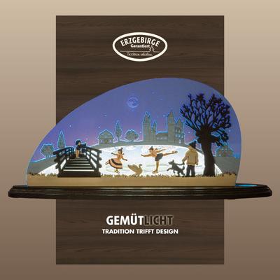 LED Lichterbogen WEIGLA "Eiszauber, moderner Schwibbogen aus Holz & Acryl, Winterdeko", bunt (blau, bunt), B:47cm H:22,2cm T:8,2cm, Holz, Holz, Schwibbögen, Erzgebirge garantiert, Weihnachtsdeko Innen, Weihnachtsbeleuchtung Image