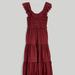 Madewell Dresses | Madewell Lucie Dress 00 (0) Maroon Embroidered | Color: Purple/Red | Size: 00