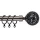 Curtain Poles Mosaic ball finials Extendable Curtain Pole Set 120 cm to 300 cm Black Nickel Adjustable Curtain Rod 19 mm Diameter Curtain Tracks