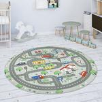 Tapis Chambre Enfant Tapis De Jeux Tapis Bébé Tapis Enfant Route Tapis De Jeux Gris, 80 cm rond