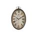 14" Black and White Oval Distressed Finish Wall Clock