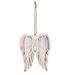 Carved Distressed White Wood Angel Wings Ornament - H - 4.00 in. W - 0.50 in. L- 3.00 in.