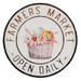 Farmer's Market Open Daily Round Metal Sign - 14" in diameter by .5" deep