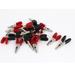 20 Pcs Insulated Test Work Crocodile Alligator Clips for Charge Cable - Red, Black, Silver Tone