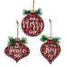 Joy Merry Peace Metal Ornament 3 Asstd. - 5.5" long by 4.75" wide