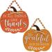 Beaded Pumpkin Wood Sign 2 Asstd. - 9"W x 9" H x 25"D