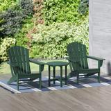 Polytrends Altura Classic Outdoor Eco-Friendly All Weather Adirondack Chairs with Side Table (3-Piece Set)