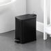 JEUPDAY 1.32 Gallon Step On Trash Can Stainless Steel in Black | 11 H x 11.5 W x 5.5 D in | Wayfair Wastebaskets-01