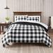 Serta Simply Clean Alex Buffalo Checkered Antimicrobial Comforter Set /Polyfill/Microfiber in White/Black | Wayfair 13513000597