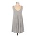 American Eagle Outfitters Casual Dress - A-Line V Neck Sleeveless: White Print Dresses - Women's Size 2X-Small