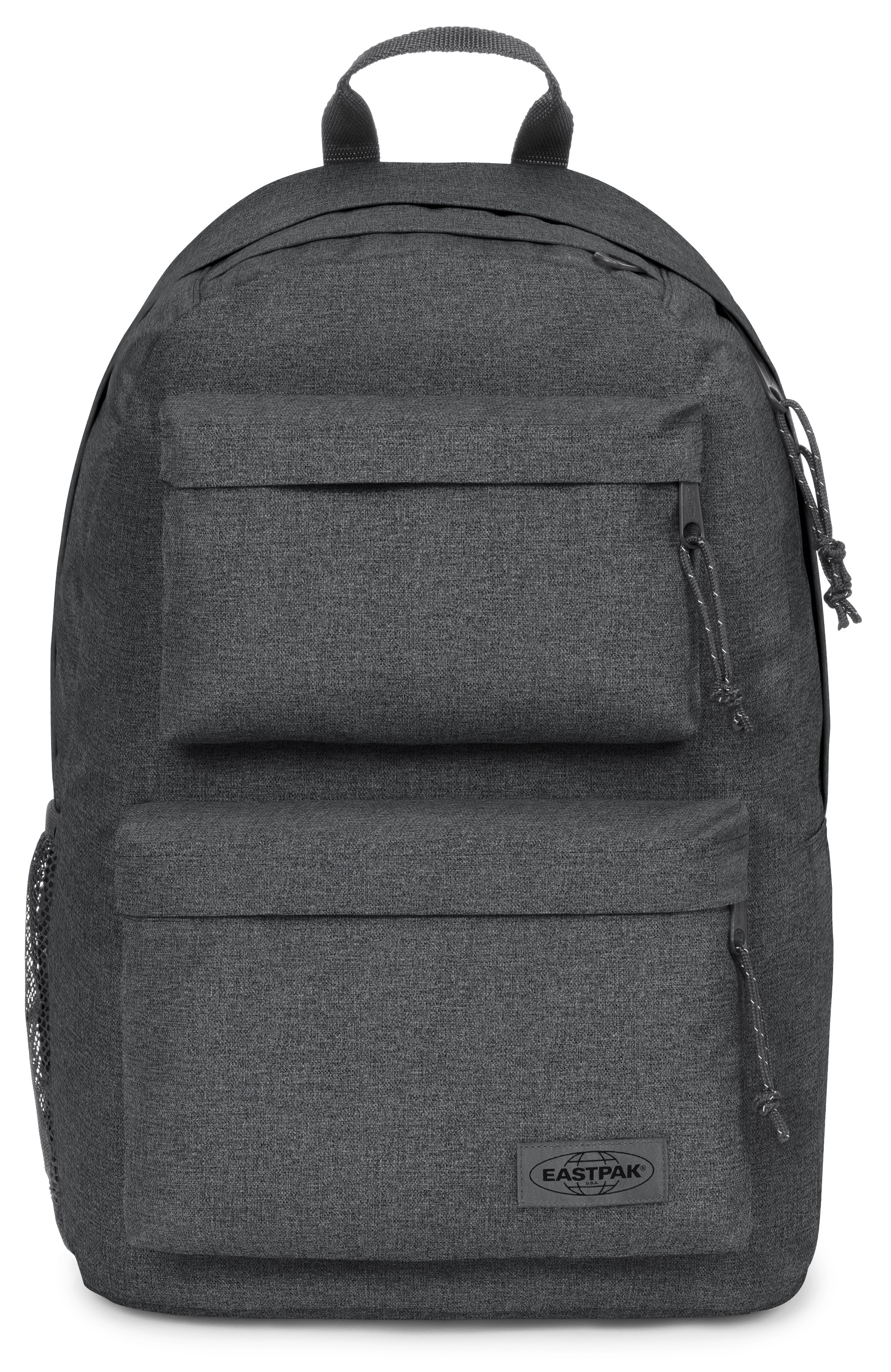 Freizeitrucksack EASTPAK "PADDED DBL", Gr. B/H/T: 28,5cm x 47cm x 21cm, schwarz (schwarz denim), Nylon, Polyester, unifarben, Rucksäcke Freizeitrucksack, Schulrucksack Arbeitsrucksack Streetpack