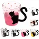 Tasse à café en verre Cat Kitty tasse à thé tasse à lait décoration à pois maison bureau