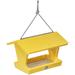 Birds Choice 8.5" Color Pop Collection Recycled Plastic Hanging Hopper 2-Sided Bird Feeder Metal in Gray/Yellow | 8.5 H x 10.25 W x 13 D in | Wayfair