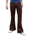 Mens Retro Brown Bell Bottoms Cord Flares Vintage 60s 70s Style (34W 30L)