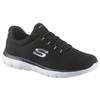Slip-On Sneaker SKECHERS "Summits", Damen, Gr. 38, schwarz, Textil, Synthetik, sportlich, Schuhe, Slipper, Freizeitschuh, Komfortschuh mit gepolstertem Schaftrand
