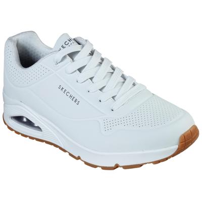 Sneaker SKECHERS "Uno - Stand on Air", Herren, Gr. 40, weiß, Lederimitat, sportlich, Schuhe, Freizeitschuh, Halbschuh, S